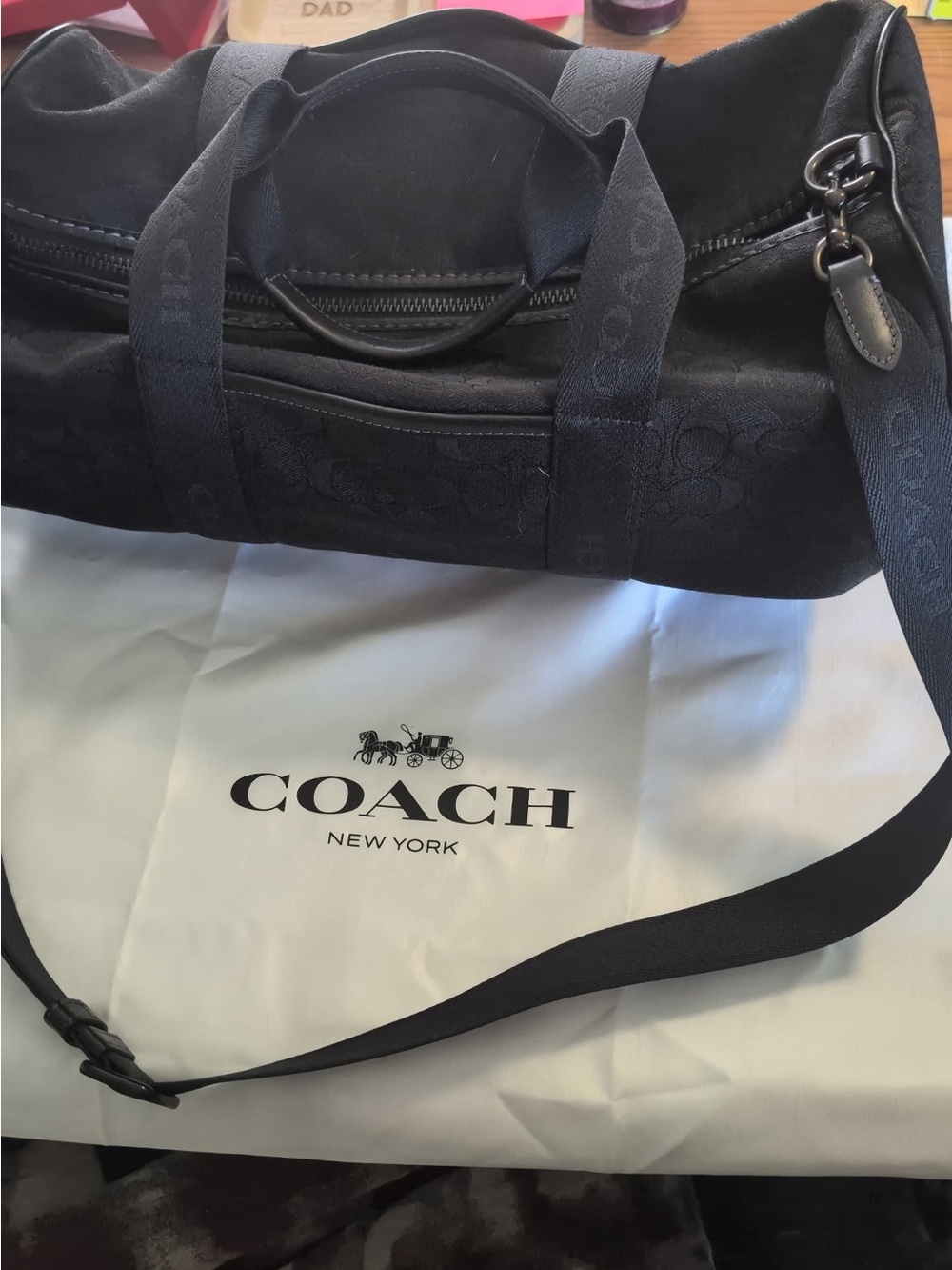 Coach Black Signature Canvas Duffel Bag
